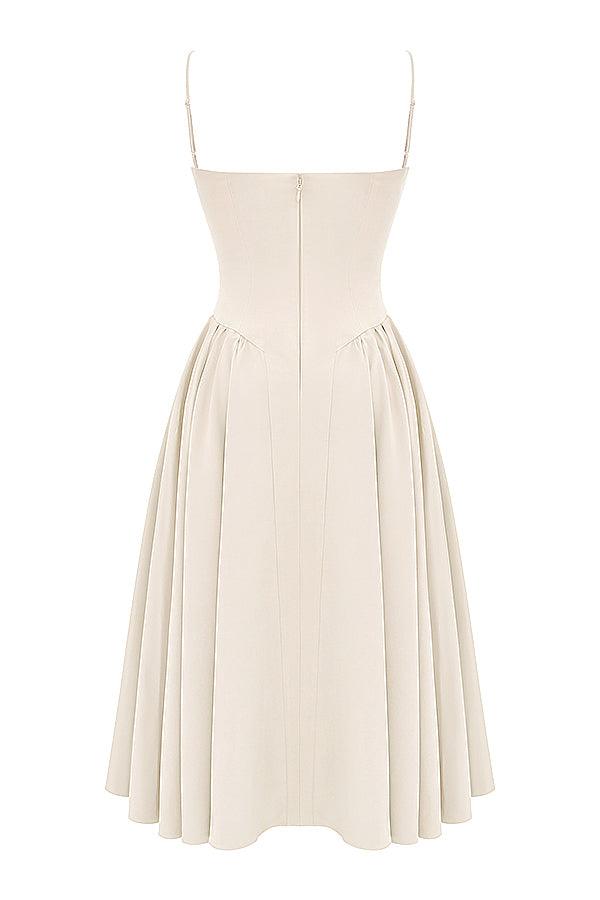 Robe midi corset en sergé - Cintrée et élégante - Projet Paris - Confort ajusté