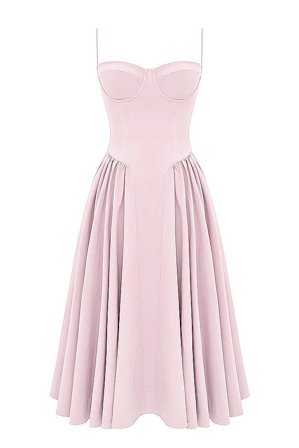 Robe midi corset en sergé - Cintrée et élégante - Projet Paris - Confort ajusté