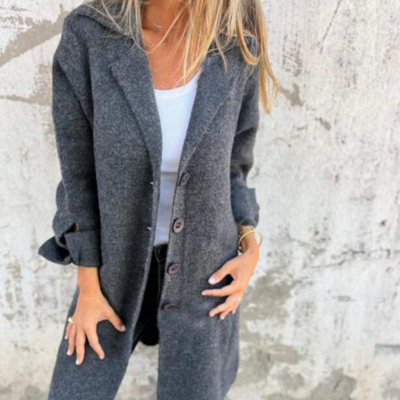 Confortable veste mi-longue pour femme