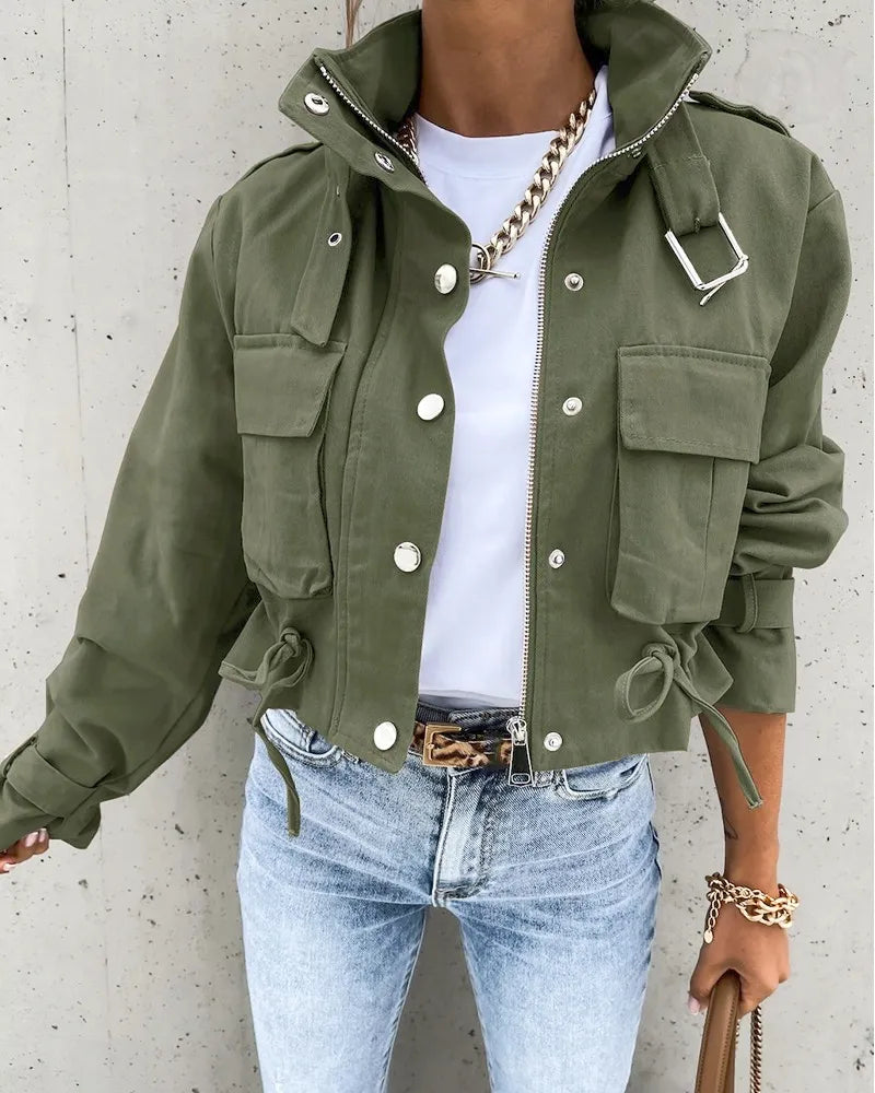 Veste crop top féminine